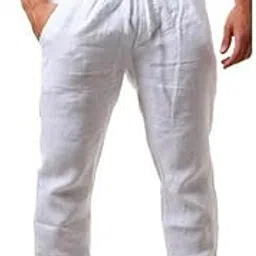 ftk Men's Cotton Linen Summer Trousers - Loose Fit, Breathable, Casual Drawstring Pants-picture-53