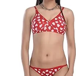 lpx � Comfy Women�s Cotton Fabric Set Bra Panty Set Ladies Girls Bra Panty Comfortable Size (30, Comfy Bra Panty Set Pack of 1 RED)-picture-25