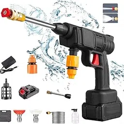 Zemic Wireless High Pressure Washer for Car Washing 48V 30Bar Pressure, Rechargeable Electric Pressure Washer for Home Use with Hose and Spray Gun Machine Tool for Bike, Cleaning, Gardening (Black)-picture-64