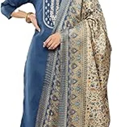 varanga Women Plus Size Embroidered Yoke Straight Kurta Paired with Tonal Bottom and Printed Bhagalpuri Dupatta – Elegant & Comfortable Ethnic Wear for Curvy Women image 1