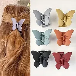 6PCS Butterfly Hair Clips for Women Girls � Large Matte Claw Clips in Pastel Colors, Non-Slip Strong Grip Hair Accessories for Thick Hair, Ponytail & Half-Up Styles, Valentine Gift Set-image-13