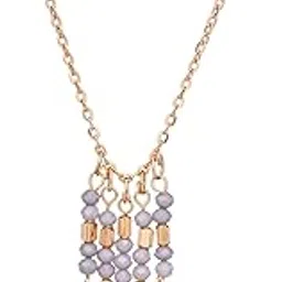 BY EVERSTYLISH Charm Necklace for Women | Beads and Dangling Leaf Pendant Necklace | Anti Tarnish Statement Necklace | Trendy Everyday Wear Fashion Jewelry for Women-image-2