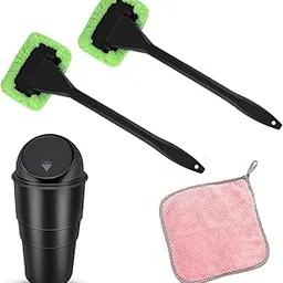 Garth Car Cleaning Accessories – Windshield Glass Cleaner Wiper with Microfiber Cloth 2 Pc, Big Washable Kitchen Towel 1 Pc & Mini Trash Bin 1 Pc – Vehicles & Home Cleaning Accessory Items (Pack of 4)-picture-17