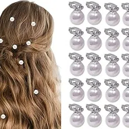 HONEY ACCESSORIES-20 Pcs white Mini Pearl Hair Clips Braid Hair Claw Clips Cute Side Bangs Small Pearls Hair Barrettes Hair Decoration Accessories for Brides Women Girls Wedding Party Gift-image-66