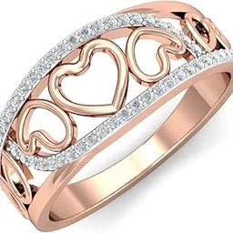 kuberbox 14KT Rose Gold Brooke Hearts Rings for Women-picture-21