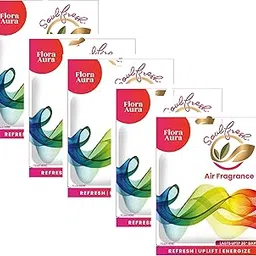 SOULFRESH Air Pocket Flora Aura (Sweetness of flowers), (Pack of 5) Air Freshener- Bathroom, Toilet & Car Fragrance room fresheners long lasting scent upto 30 days-picture-51