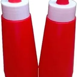 Qwid Ketchup Dispenser l Kitchen Sauce Bottle l Plastic Squeeze Bottle l Condiment Dispenser for Sauce Vinegar Oil Ketchup Cruet Bottles (400 ML, Red color, Pack of 2)-picture-13