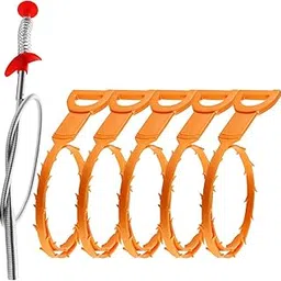 Omont Drain Snake Clog Remover Drain Snake, 6 Pack Drain Snake Hair Drain Clog, Drain Snake Hair Tool, 20 Inch Drain Snake Drain Relief Cleaner Tool for Sink, Tube Drain Cleaning image 1