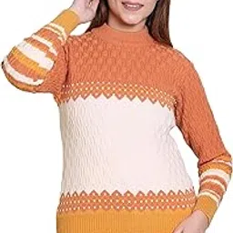 Winter Wear Trendy Self Desgine Round Neck||Full Sleeve|Soft and Warm||Cotton Acrylic Colorblocked Sweater for Women's and Girls (606)-image-37