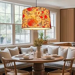 BTR CRAFTS 14" inches Bird Hanging Shade, Handcrafted Pendant Light for Ceiling Light, Decorative Light for Living Room, Home, Bedroom, Chirping Birds, Home Décor Lightning (Black Canopy)-picture-28