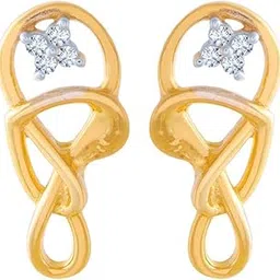 p.c. chandra jewellers 14k (585) Yellow Gold and American Diamond Stud Earrings for Women-picture-38