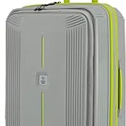 nasher miles Alexandria Hard-Sided Polypropylene TSA Lock Front Opening 8 Wheels Double Spinner Check-in Luggage Grey Green 24 inch |65cm Trolley Bag|Medium Check-in Luggage image 1