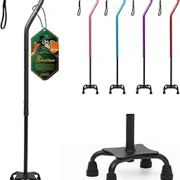 BeneCane Quad Cane Adjustable Walking Cane with Offset Soft Cushioned Handle for Men & Women Lightweight Comfortable with 4-Pronged feet for Extra Stability(Black)-picture-18