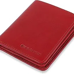 steve jhonson Pure Leather Purse for Men - RFID Protected Wallets - Bi Fold Slim Wallet - Original Men's Wallet for Gift - Pop Up Leather Wallet (Red)-picture-41