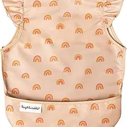 Tiny Twinkle Mess Proof Baby Bib - Waterproof Baby Apron - Machine Washable - PVC, BPA, & Phthalate Free - Great Travel Bib - Boho Rainbow - Large 2-4 Years-picture-16