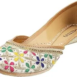 metro Womens Beaded Multi Color Mojaris image 1