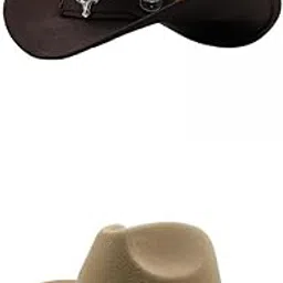 myaddiction 2pcs Cowgirl Hat Breathable Casual Cowboy Hat for Women Men Coffee Camel-picture-38