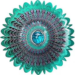 Arkit Art Decor 3D Wind Spinner for Indoor/Outdoor, Set of Two Spinner with Gazing Ball, Geometrical Design Wind Chime Spinner, 2 Layer Crystal Spinner Ornament-picture-48