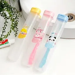 Prostuff.in 2 Pcs Toothbrush Holder with Cap Antibacterial Toothbrush Case Cover, Travelling Accessories Multi Color-picture-15