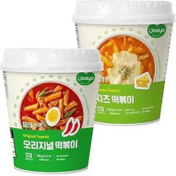 Joayo Original+Cheese Topokki Rice Cakes with Spicy & Rich Flavorful Savory Sauce 120g, Pack of 2, The Product of Korea (Famous Korean Street Food)-picture-28