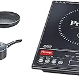 Prestige PIC 3.1 V3 2000-Watt Induction Cooktop with Touch Panel ( Black ) & Prestige Omega Granite Aluminium Kitchen Set, 4-Pieces, Black-image-85