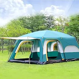 Horianzo Polyester 3-12 Person Camping Tent for Adults Waterproof Outdoor Dome Camping Tent for Travel Picnic Hiking Trekking Portable Big Dome Tent Tent for Camping (Green, S-330 * 210 * 185cm)-picture-12