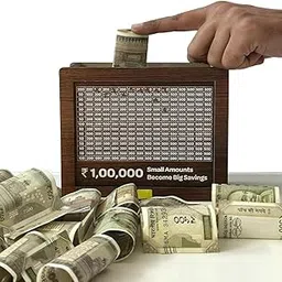 Wowthentic Wooden Piggy Bank for Kids & Adults, Coin Box Carved Design, Savings Box, Mini Bank, Donation Box, Smart Money Box, Wooden Coin Box, Money Saver, Piggy Bank with Numbers (1)-picture-18