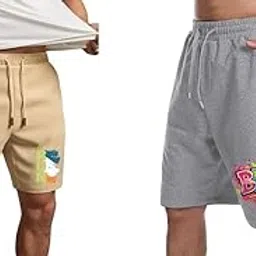 ads clothing Men's Comfortable Cotton Blend Casual Shorts - Khaki & Grey-picture-15