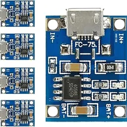 ElectroGlobal Type-B Micro USB TP4056 Lithium Battery Charging 3.7V 1A with Protection Module with Led Indicator Mini Charging Board for Adapter, Power Bank (Pack of 5)-picture-59