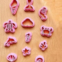 Polymer Clay Earing Cutters,Sea Life Cutters, Summer Theme, Set of 12pcs, Clay Earing Making Tools, DIY Tools. [Size:Biggest 30MM ]-image-18