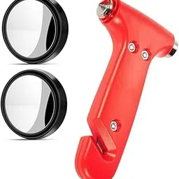 Leo Traders Car Blind Spot Mirror and Hammer with Seatbelt cutter-picture-27