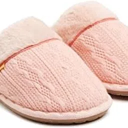 Winter Slipper for Women Men Indoor Soft Anti Skid Flip Flop Casual Flats Cable Knit Design with Plush Fur Trim for Girls Boys Warm Comfortable Bedroom Sandals-picture-13
