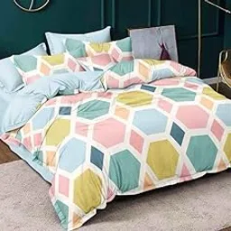 Jyotaksh Super Premium Quilt Cover Single Bed with Zipper Blanket Cover/rajai Cover/Comforter Cover/Duvet Cover King Size Glace Cotton Warm Stuff (King Size Dohars) 60x90 Inches RE- 02-image-65