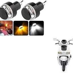 AUTOADDICT Bike And Scooty Handle Bar End DRL/White And Yellow Turn Signal LED Light Blinker Indicator For TVS Iqube Electric-picture-11