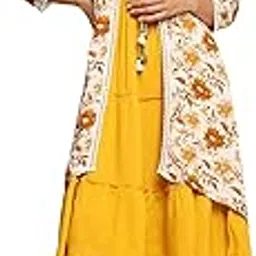 ng fashion Elegant Discharge Print Cotton Shrug with Rayon Sleeveless Midi Dress-picture-14