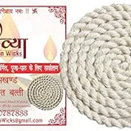 Kalava Batti for Akhand Jyot || Diya Batti for Puja || Lambi Mauli Thread Batti for Puja || Kalava Akhand Jyot Batti || Pack of 12 || Color : White || Size : 105 CM-picture-20
