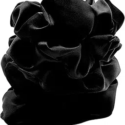 dian Black Color Satin XL Scrunchie – Oversized, Soft, Secure, and Stylish Hair Accessories, Jumbo Scrunchie.-picture-20