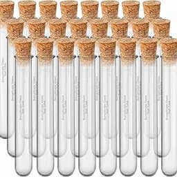 Bello Borosilicate Glass Test Tube15X125 With Wooden Cork Stopper Set Of (24 Test Tube, 24 Cork) for School College Lab Laboratory, Plants Scientific Experiments Etc.-picture-27