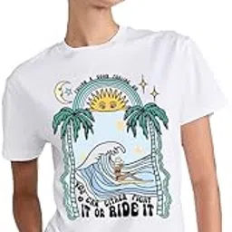 Nature Graphic Printed Tshirt for Women | Trendy Beachwear Tshirt for Women and Girls-image-30