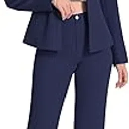 yunclos Women's 2 Piece Office Lady Business Suit Set Slim Fit Blazer Pant-picture-32