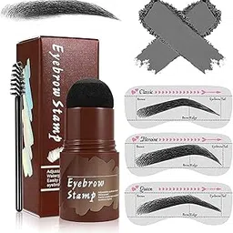 Eyebrow Stamp Kit with Stencils and Brush, Waterproof Brow Powder, 3 Styles-picture-21