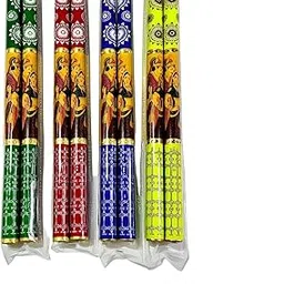 Dandiya Sticks for Navratri Garba Dance (2 Pair) Handmade Multicolor Wooden Sticks | Traditional Sankheda Garba | Dandiya-Sticks Raja Rani Design for Garba Dance-picture-29
