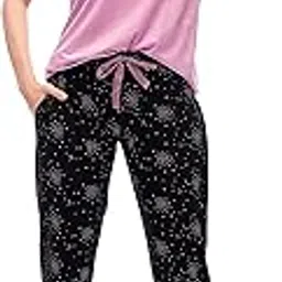 lotik Women's Cotton Starred Printed Top & Payjama Half Sleeve Nightsuit Set-picture-23