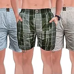 rj craze Cotton Printed Boxer for Men's, Side Pockets (Pack of Three)-picture-26