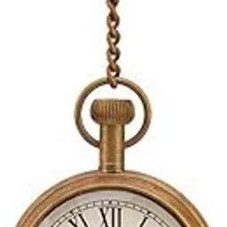 Style Brass Pocket Watch with Chain Roman Numbers Dial Victoria London 1876 with Wooden Box-picture-46