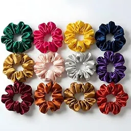 VELVERI 12 Pcs Satin Scrunchies for Women | Silky Smooth Hair Ties for Thick & Thin Hair | No Crease, Anti-Breakage Ponytail Holders | Assorted Hair Accessories for Girls-image-70