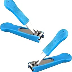 Oblivion Nail Cuticle Cutter 2 Pc – Stainless Steel Clippers for Fingernail with Sharp Blades & Plastic Grip for Men & Women, Professional Nail Cutter for Precise Trimming & Grooming (Multicolor) image 1