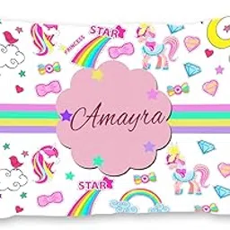 Personalised Unicorn Pillow/Cushion with Kid Name for New Born Baby - 18x12 inch-picture-29