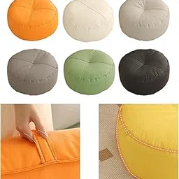 Floor Seating Cushion Round Futon Patio Cushion for Home Balcony Living Room Orange-image-55