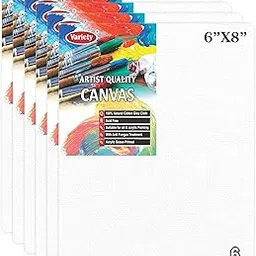 VARIETY CANVAS 6 X 8 Inch Cotton Canvas Board for Painting, 7OZ Primed, Pack of 6 Piece - White-picture-15